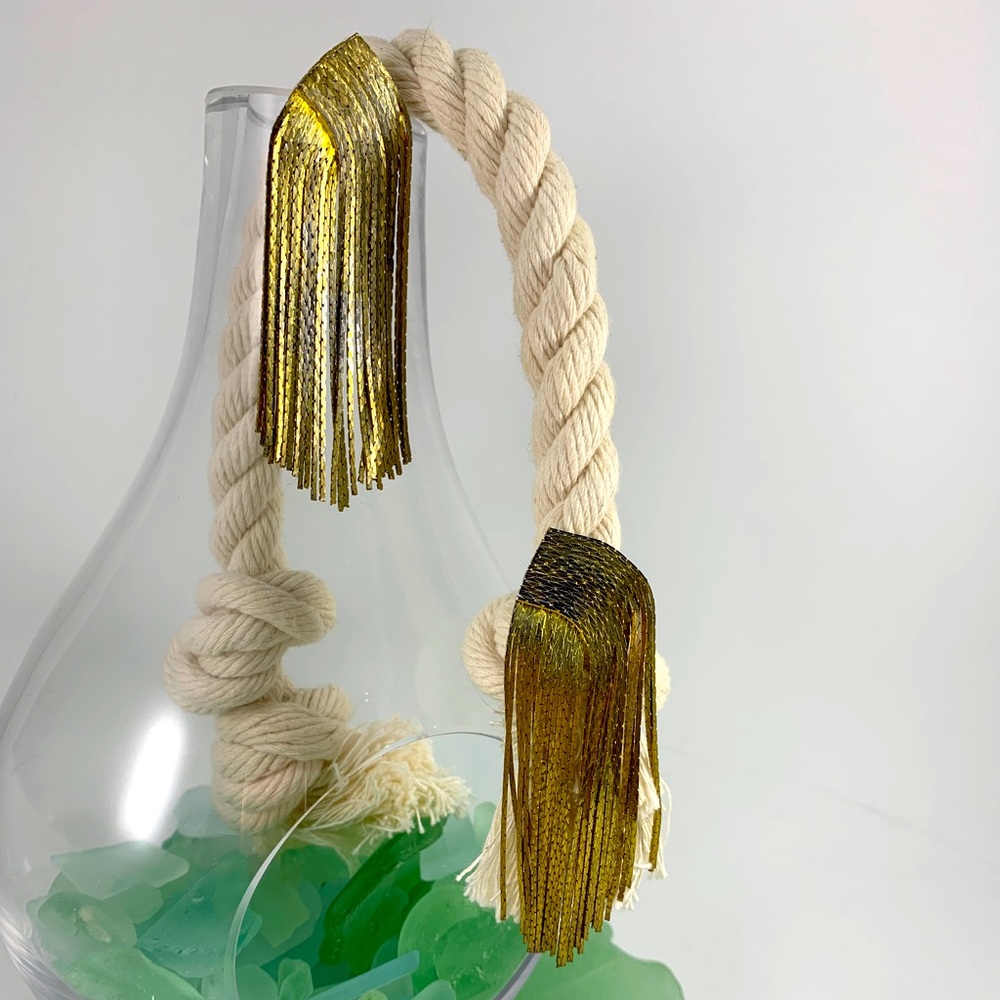 Art Deco Waterfall Vintage Serpentine Chain Dangle Earrings